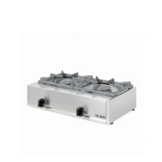 Εστία αερίου με 2 καυστήρες και μαντεμένια σχάρα  71Χ40Χ20/25 εκ VMX-202 K EUROCHEF