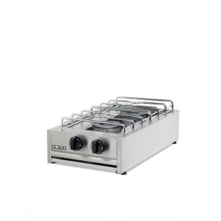 Εστία αερίου με 2 καυστήρες και με σχαράκι 38χ70χ20 εκ  VMX-202S euroshef