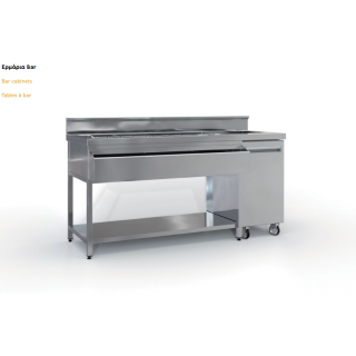 Επαγγελματικό ανοξείδωτο ερμάριο bar station (Banko Bar) 160x60x87 εκ  ID-BARS160
