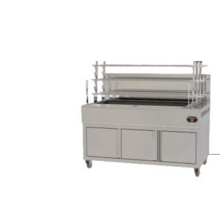 Επαγγελματική ανοξείδωτη επιδαπέδια ψησταριά κάρβουνου με σούβλες δύο ατέρμονες VKN-LG6  160χ81χ154 εκ