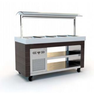 Μπουφέ self service μπεν μαρί  & κόριαν & επένδυση 183x71x140 εκ  ID-RED5BAIN 5GN1/1