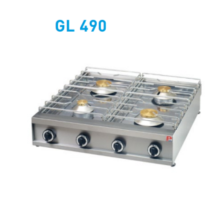 Εστία αερίου τετραπλή επιτραπέζια ΣΕΙΡΑ 90 80χ85χ22 εκ PN-GL490