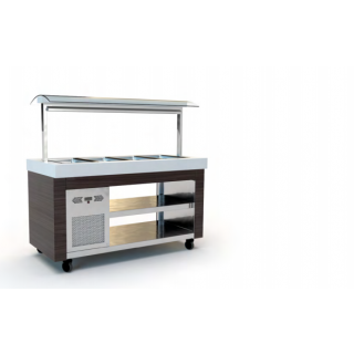 CORIAN LINE BUFFET  με στατική ψύξη  216χ71χ140 εκ  ID-GREEN6.6GN