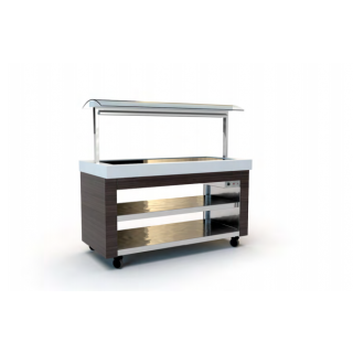 Μπουφέ self service μπεν μαρί  & κόριαν & επένδυση 216x71x140 εκ  ID-RED6BAIN 6GN1/1